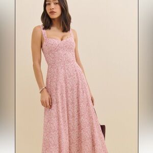 Reformation Lela Pink Floral Maxi Dress